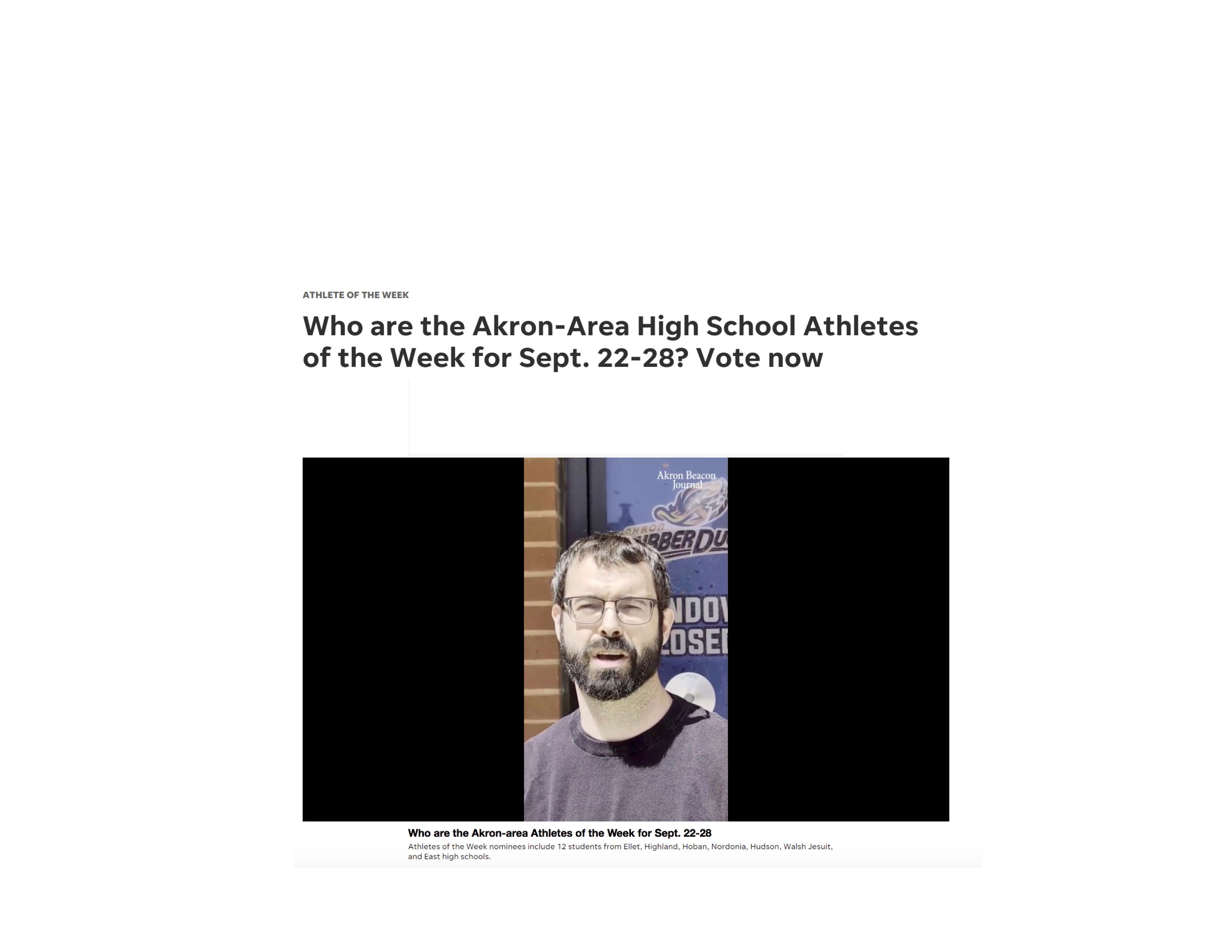 2025 09 30 Akron Beaon Journal Vote NOW Athlete Of The Week Photo